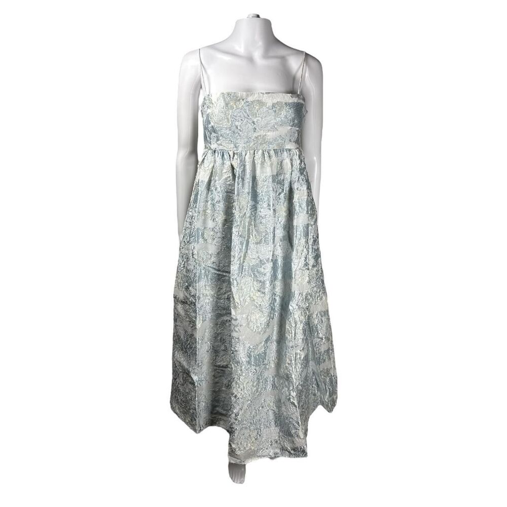 Stine Goya Darya Floral Cloqué Midi Dress in Floral Pastel Garden Sz XS